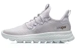 Li Ning Cushioning Slip Resistant Abrasion Resistant Breathable Lightweight Low top Casual Shoes Women's Purple White