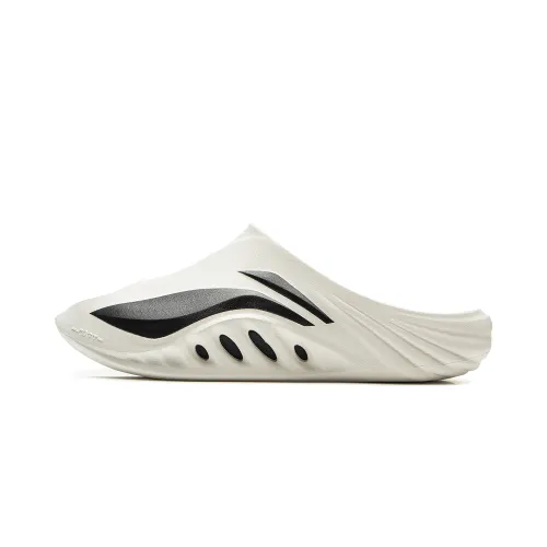 Li Ning SOFT SLIPPER Slip Resistant Abrasion Resistant Slide Slippers Unisex White Black