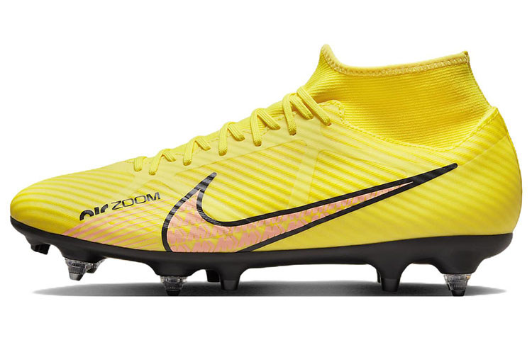 Nike Zoom Mercurial Superfly 9 Mercurial 15 Academy SG-Pro Anti-Clog Traction artificial soft grass football shoes for men and women, yellow pink
