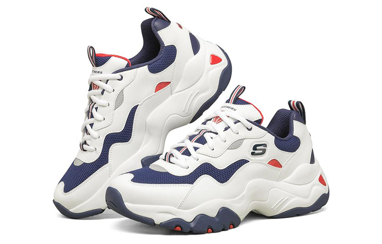 Мужские кроссовки Skechers D'LITES 1.0 (бело-сине-красный) — фото 3