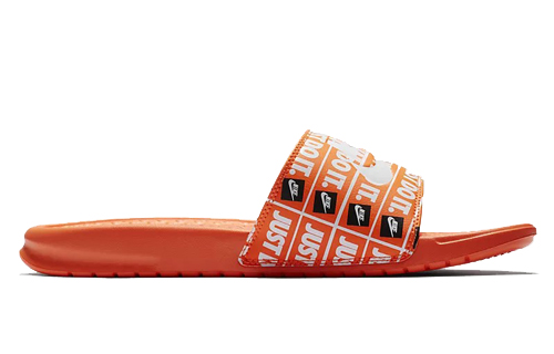 Шлепанцы Nike Benassi (бело-оранжевые) — Оранжевый — фото 2