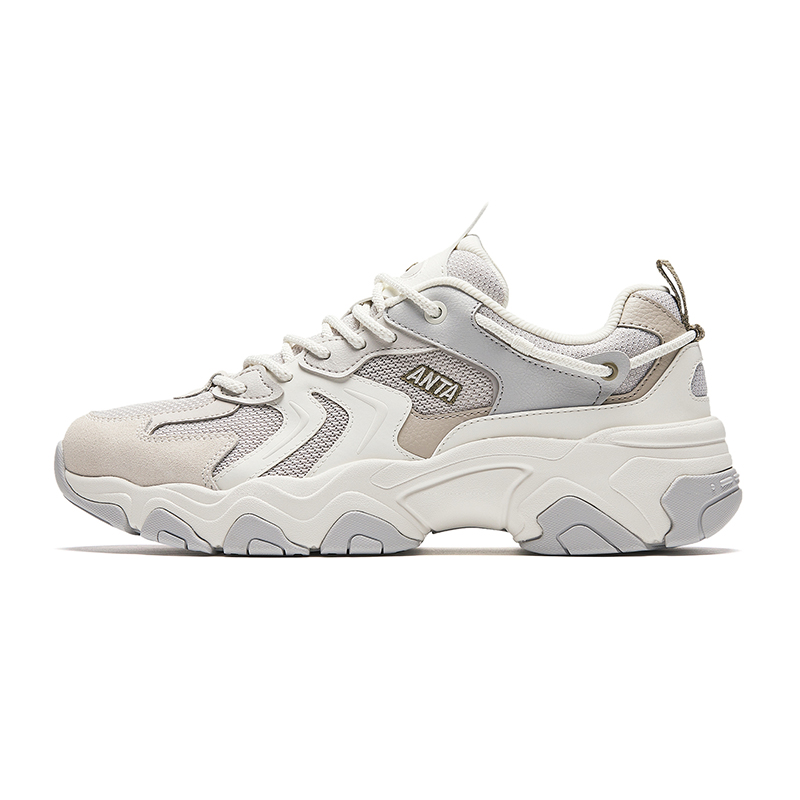 Anta Starry Sea Slip Resistant Abrasion Resistant Breathable Low top Casual Shoes Men's Ecru