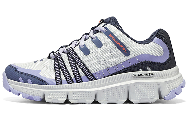 Skechers Summits At Mesh, Synthetic Leather Abrasion Resistant Breathable Low top Casual Shoes Women's Blue Purple