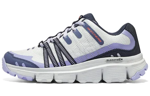Skechers Summits At Mesh, Synthetic Leather Abrasion Resistant Breathable Low top Casual Shoes Women's Blue Purple