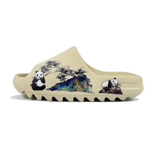 Adidas Originals Yeezy Slide Slip Resistant Slide Slippers Unisex Beige Black