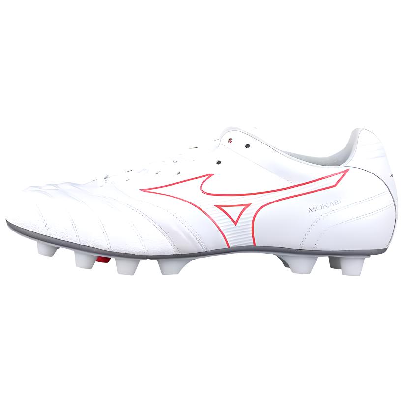 Mizuno Monarcida FG Firm Ground Kangaroo Leather Cushioning Slip Resistant Abrasion Resistant Soccer Shoes Men’s White