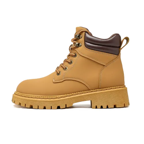 Warrior anti-skid and wear-resistant ankle-length Martin boots, same style for men and women, brown