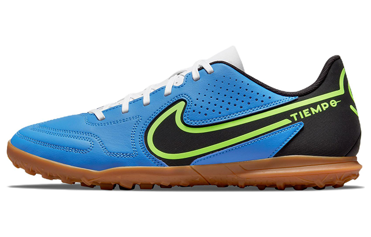 Nike Tiempo Legend 9 Club round toe lace-up TF (glue spikes) hard grass artificial grass non-slip wear-resistant lightweight football shoes men and women same style blue