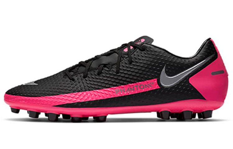 Nike Phantom GT Academy Lace AG (glue short spike) Shock-absorbing, anti-slip, wear-resistant, wrap-around support balance Football shoes Men and women Black powder