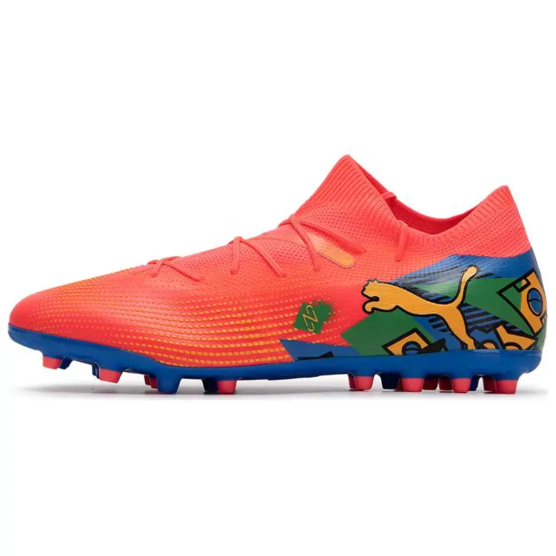 PUMA FUTURE 7 MG Multi Ground Soccer Shoes Men's Orange Blue