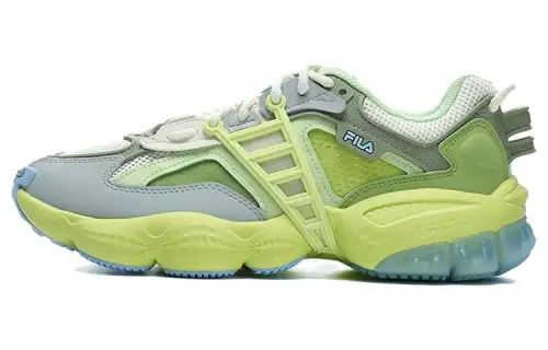 FILA LADDER Textile, Synthetic Leather, TPU Sports Low top Casual Shoes Women's Olive Green