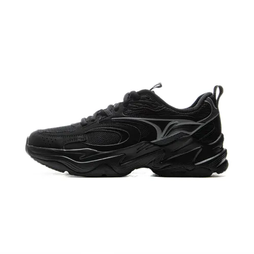 Li Ning Wear resistant And Lightweight Low top Casual Shoes Women's Cool Black