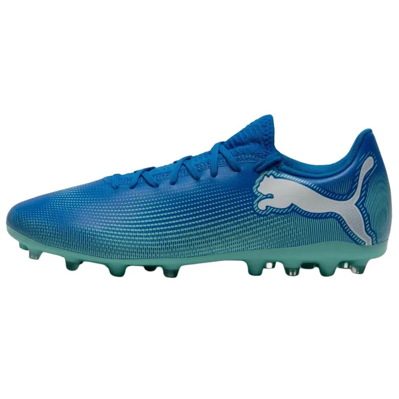 PUMA FUTURE 7 PLAY MG Multi Ground Artificial Turf Breathable Soccer Shoes Men's Blue White