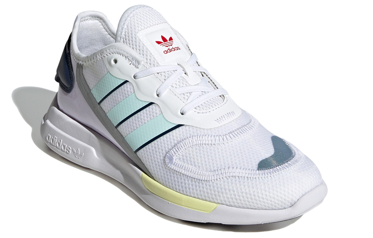 Женские кроссовки adidas originals ZX 2K Florine (бело-фиолетово-зеленые) — Белый / фиолетовый / зелёный — фото 3