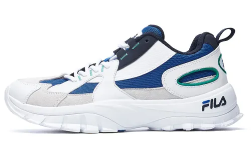 FILA Mesh, Textile, Synthetic Leather Low top Casual Shoes Men's White Blue