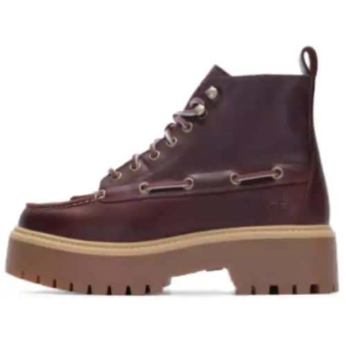 Timberland Stone Street Short Combat Boots Women's Red Brown