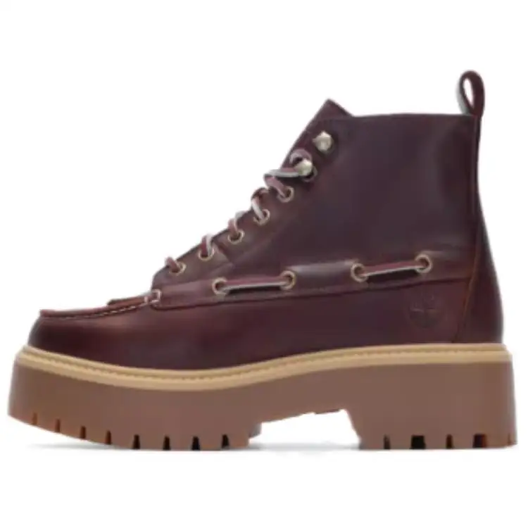 Timberland Stone Street Short Combat Boots Women's Red Brown