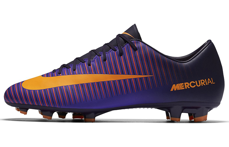 Nike Mercurial Victory 6 Round Toe Lace Up FG (Glue Spikes) Hard Grass Natural Grass Non-Slip Wear Resistant Lightweight Football Shoes Men's Purple Yellow