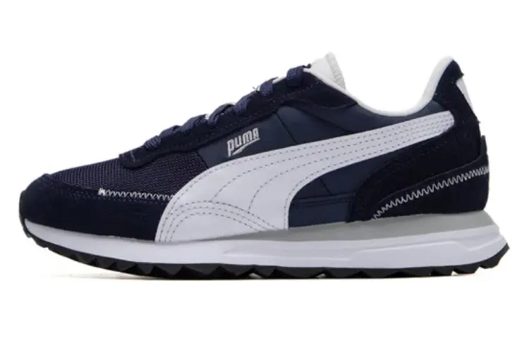 PUMA Road Rider Textile, Split Cow Leather Low top Casual Shoes Unisex Marine Blue PUMA White