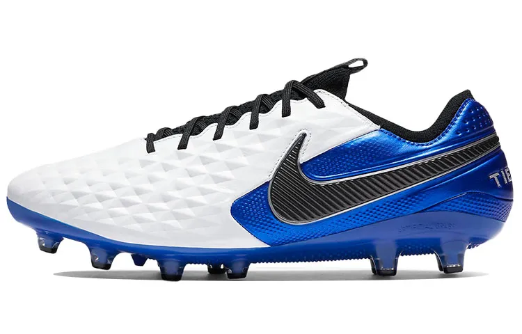 Nike Tiempo Legend 8 Elite AG Pro Low Top Soccer Shoes White/Blue