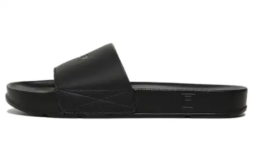 FILA Rubber Sole Slide Slippers Unisex Black Korean Style