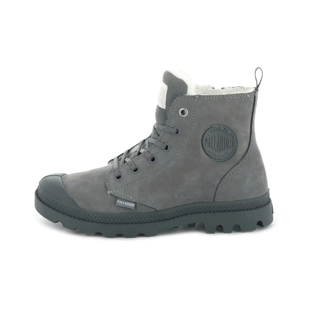 Palladium Pampa Short Combat Boots Women's Stone Gray
