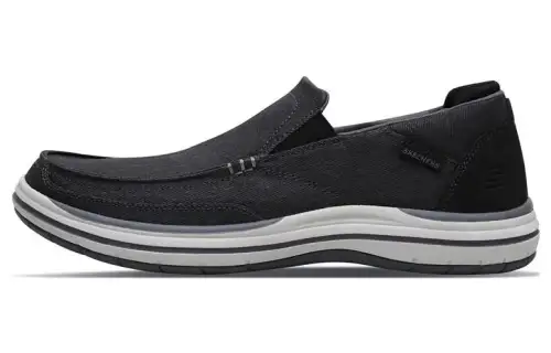 Skechers Elson Canvas Low top Casual Shoes Men's Charcoal Gray