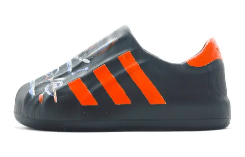Adidas Originals AdiFOM Superstar Slip Resistant Low top Casual Shoes Unisex Black Orange