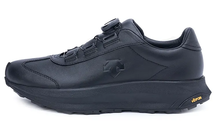 DESCENTE Dualis Top Grain Cow Leather Slip Resistant Abrasion Resistant Low top Casual Shoes Women's Black