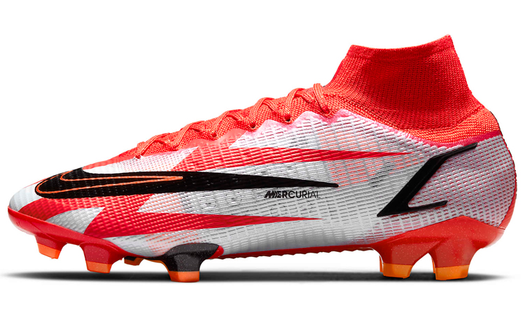 Nike Mercurial Superfly 8 Assassin 14 CR7 Round-head lace FG (gel spikes) Natural grass Football shoes Men and women Black and white Red