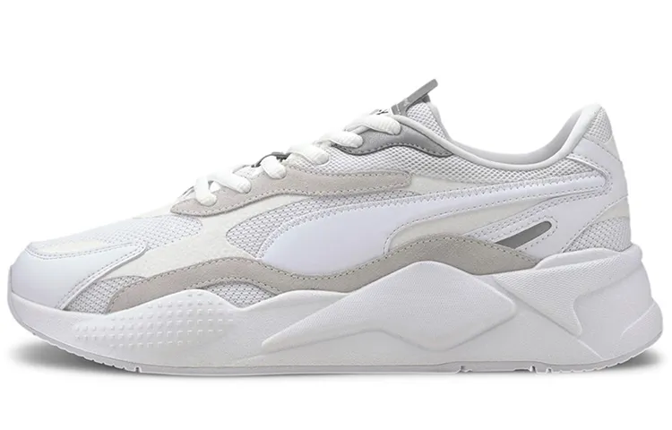 PUMA RS X 3 Puzzle Mesh, Suede Breathable Lightweight Breathable And Lightweight Low top Casual Shoes Unisex White