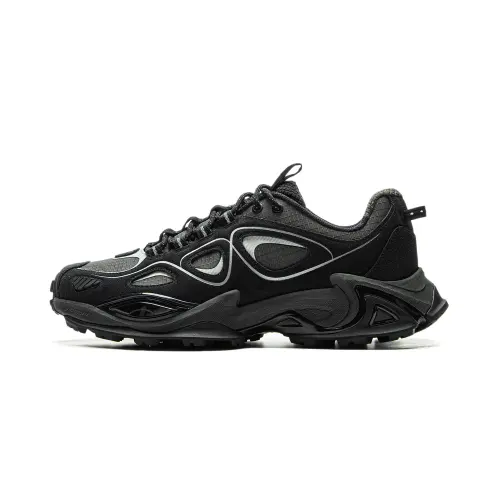 Li Ning Rebound Slip Resistant Mid top Casual Shoes Unisex Black Gray