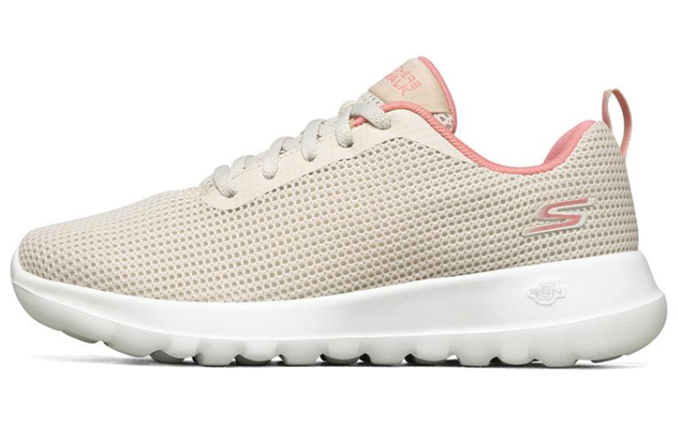 Skechers Skechers GO WALK 1 mesh artificial leather trendy and comfortable low-cut lifestyle shoes for women, off-white pink