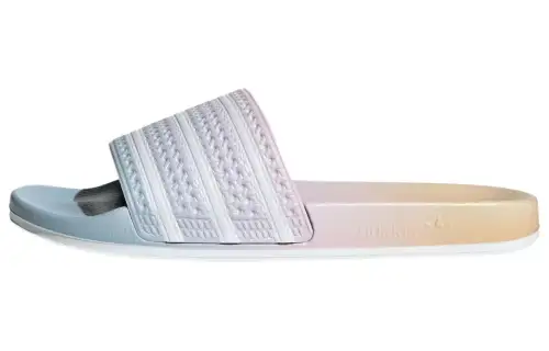 Adidas Adilette Slides Wonder Blue Cloud White Acid Orange