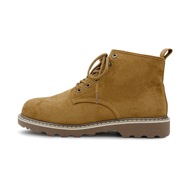 Global HUANQIU Velvet Style Versatile Fashionable Classic Rhubarb Boots British Style Hiking Boots American Street Style Trendy Big Toe Derby Fashionable and Comfortable Short Martin Boots 3.5CM Men's Style Dark Earthy Yellow