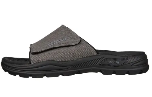 Skechers Arch Fit Comfortable Rubber Sole Slide Slippers Men's Gray
