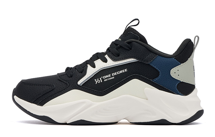 361° Rippling Throughout Slip Resistant Low top Winter Padded Casual Shoes Men's Black Cyan