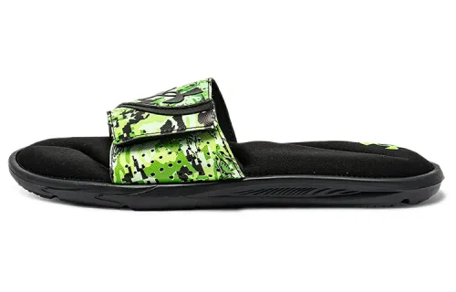 Under Armour Ignite 6 Graphic Strap Slide 'Black Green Citrine Camo'