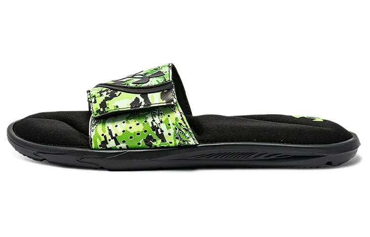 Under Armour Ignite 6 Graphic Strap Slide 'Black Green Citrine Camo'