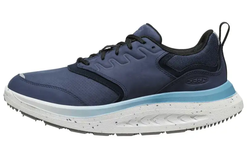 Keen WK400 Leather Comfortable Cushioning Slip Resistant Breathable Low top Casual Shoes Men's Blue Black