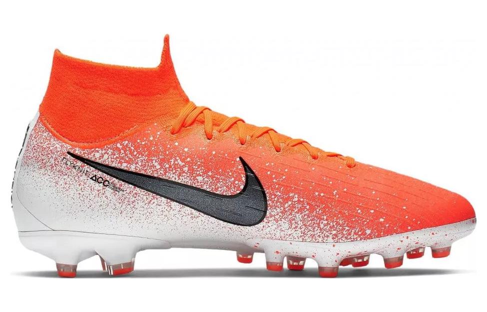 Мужские бутсы Nike Mercurial Superfly 6 (оранжево-белые) — фото 2