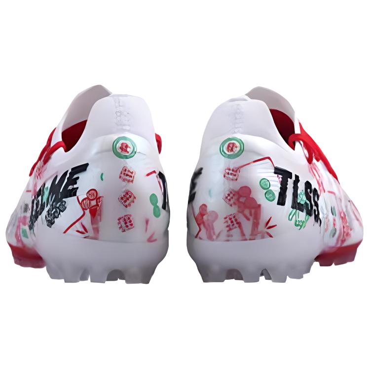 TLSS. x KELME MG Multi Ground Artificial Turf Slip Resistant Abrasion Resistant Soccer Shoes Men’s White Red