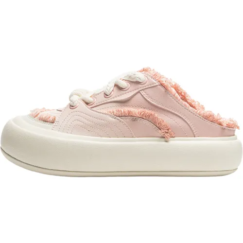 Li Ning Cream Puff Mule Casual Shoes Women's Pink White