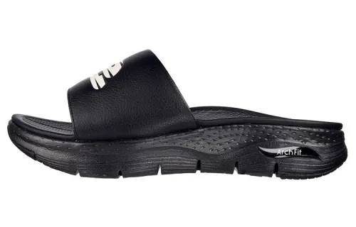 Skechers Arch Fit Slide Slippers Men's Black/White