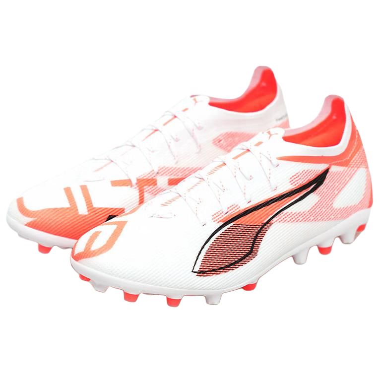 PUMA Ultra 5 Pro MG Multi Ground Cushioning Soccer Shoes Unisex White Orange