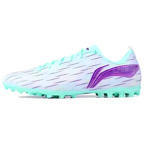 Li Ning MG Multi Ground Artificial Turf Pu Soccer Shoes Men's White Blue Purple