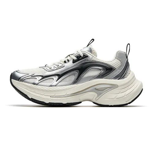 Anta Fuyao LT Slip Resistant, Abrasion Resistant, Height Increasing Low top Casual Shoes Men's White Silver Black