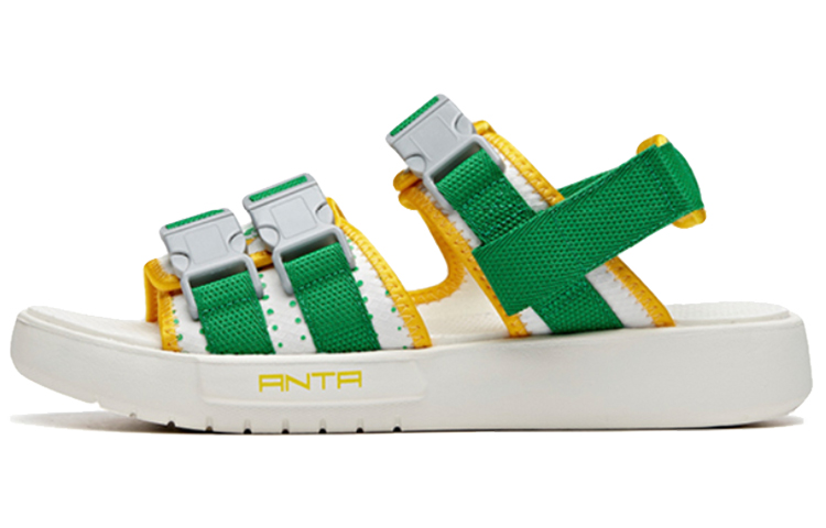 Мужские шлепанцы Anta Sprite Slides (бело-зелено-желтые) — фото 1