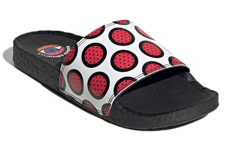 Шлепанцы adidas originals ADILETTE (черно-бело-красные) — фото 3