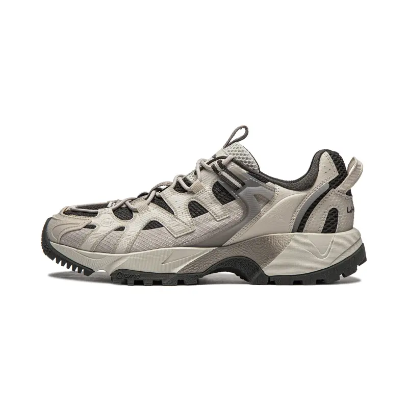 Li Ning Outdoor CF Tracing, Hiking Wild Textile, Synthetic Leather, TPU Rebound Low top Casual Shoes Men's Gray